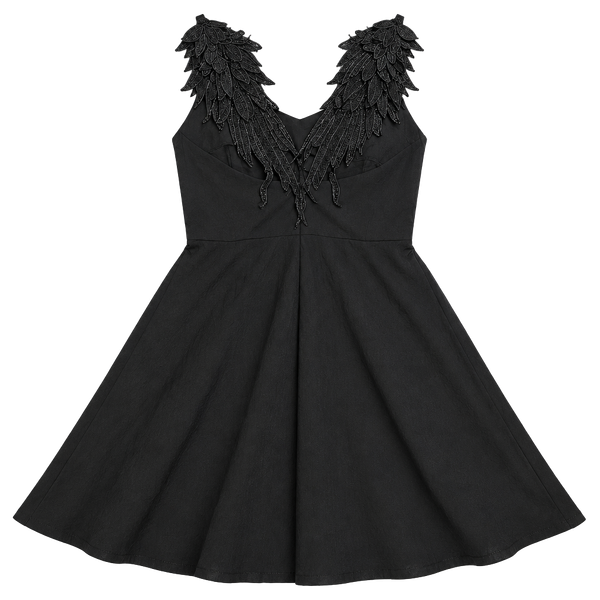 Choies Angel Wing Black Mini Dress