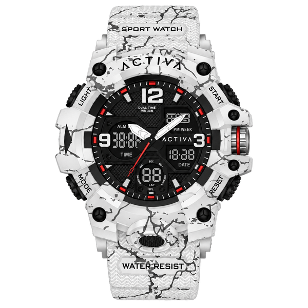 Activa X Invicta ACW8008-003 Digital Essentials 49mm White Camo Watch NIB