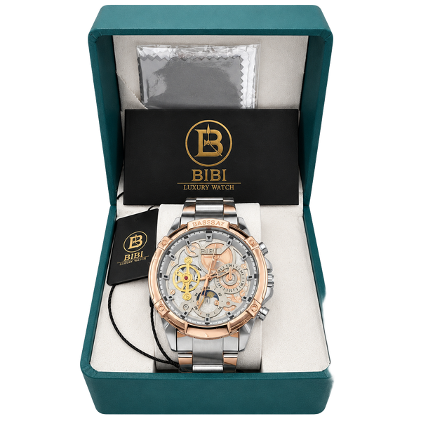 🔥 BIBI Men’s Watch B0200 Rose Gold Stainless Steel 50mm Case Date NIB 🔥