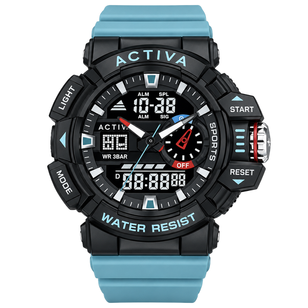 Activa Vord X Invicta Digital Men’s Watch 49mm Light Blue ACW8043-007 New In Box