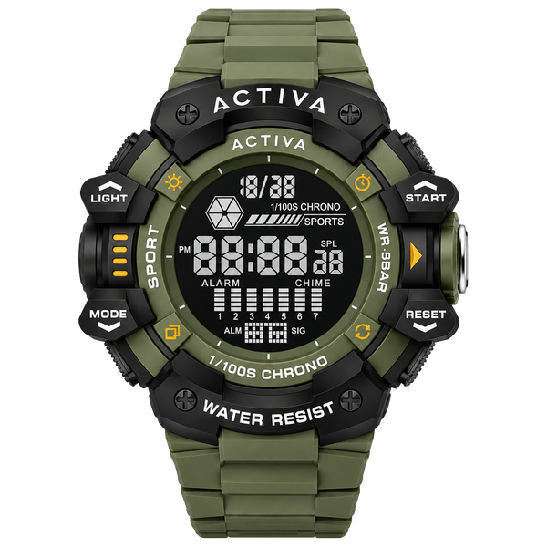 Activa X Invicta 50mm Digital Sport Watch Green Black ACW8050-005 New In Box