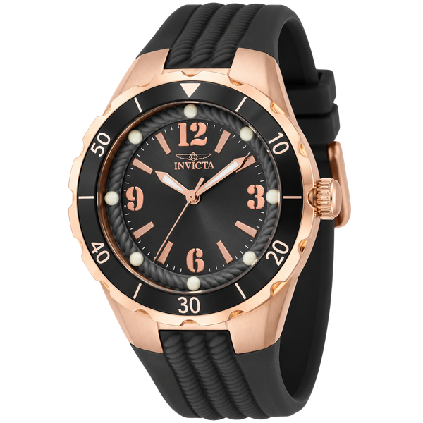 Invicta Angel Women’s Quartz Watch 40310 Charcoal Dial Rose Gold 38mm New In Box