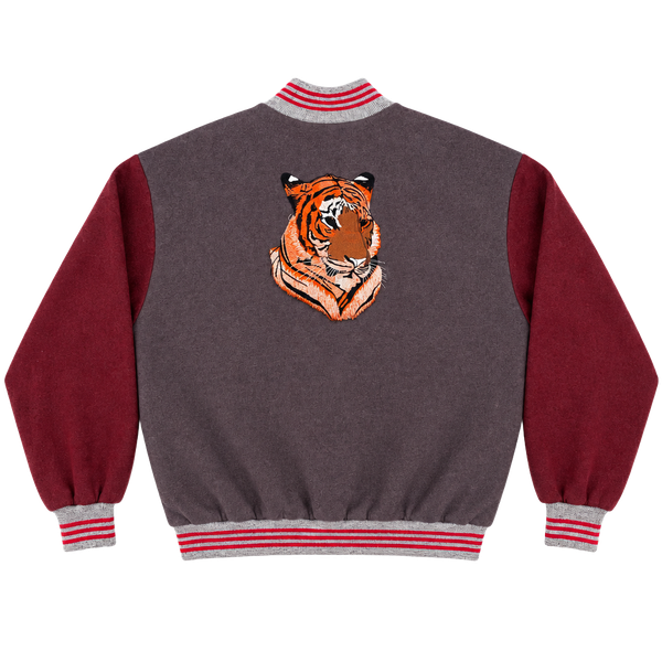 West Ark Varsity Jacket Size XL Brown Red Tiger Embroidered Letterman