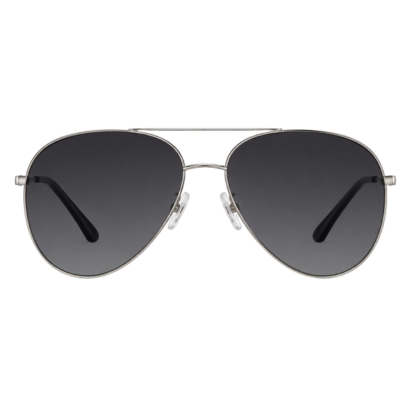 Fendi Run Away Pilot Sunglasses Size 63 Silver Gray Shaded Unisex