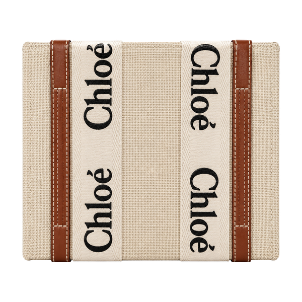 Chloé Woody Tote Bag Beige Linen