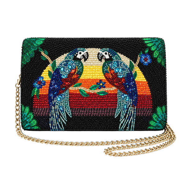 Mary Frances Birds of a Feather Beaded Crossbody Bag