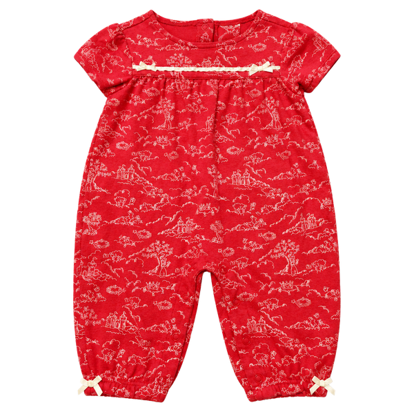 Koala Baby Bubble Romper Size 3/6 MOS Red Castle Print