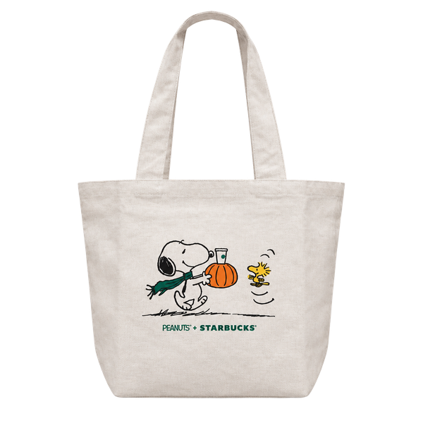 Starbucks Peanuts Snoopy Canvas Tote Bag White