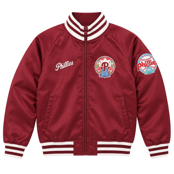 The wild collection Phillies Satin Bomber Jacket Size Medium 