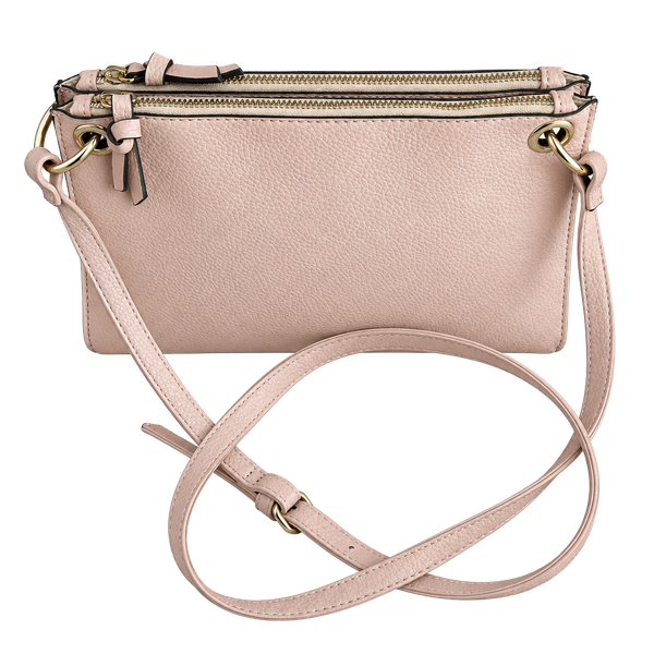Nanette Lepore Pink Double Zip Crossbody Bag