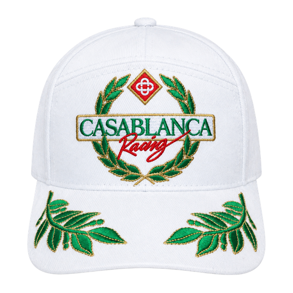Casablanca Racing Cap O/S White Cotton Twill Embroidered Logo Hat