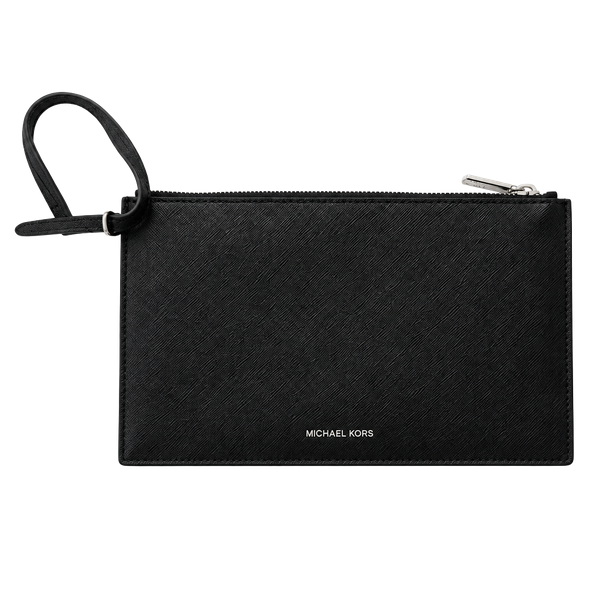 Michael Kors Saffiano Leather Wristlet Pouch Black