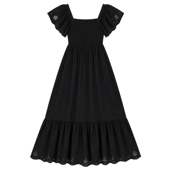 Seen Worn Kept Zohara Maxi Dress Size S Black Eyelet