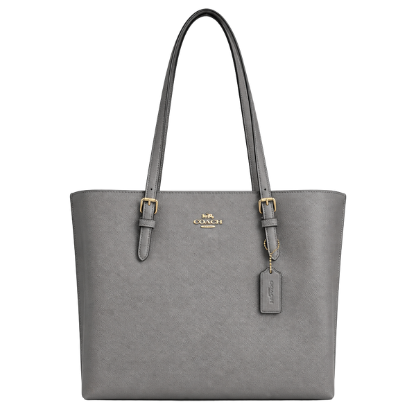 Coach Mollie Large Tote Grey Pebbled Leather Handbag