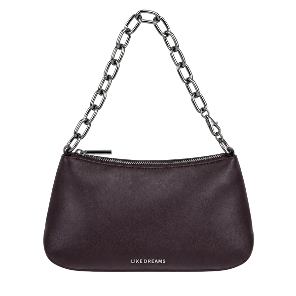 Like Dreams Brown Chain Strap Shoulder Baguette
