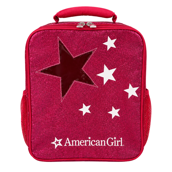 American Girl Sparkle Doll Tote Backpack Pink Star Window