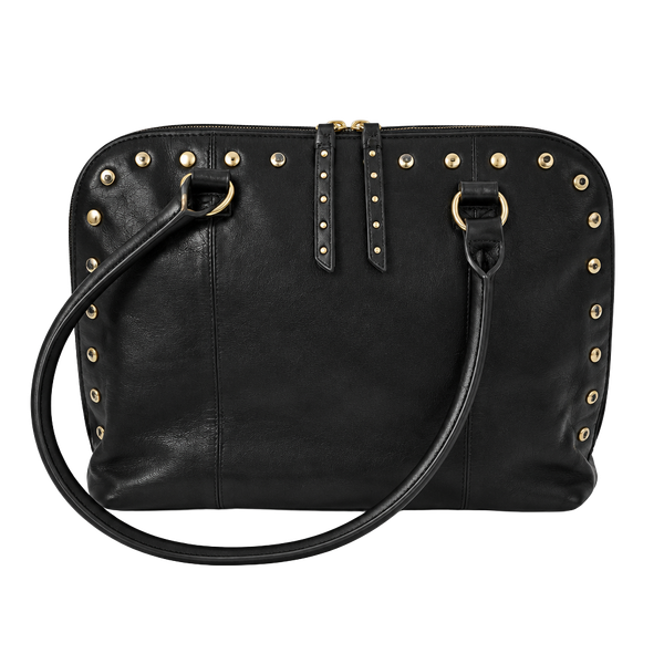 Tignanello Black Leather Studded Handbag