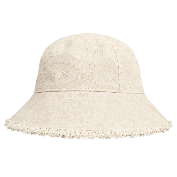 Cream Frayed Edge Bucket Hat | Boho Coastal Cottagecore Sun Hat | One Size