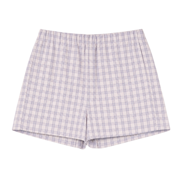 Brandy Melville Y2K Cozycore John Galt Light Blue Plaid Logan Boxer Shorts