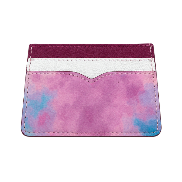 Cute Petal Card Case Light Raspberry Multi Leather