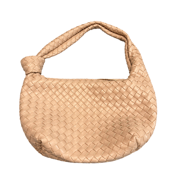 A New Day Nude Woven Knotted Hobo Bag Shoulder Handbag Purse