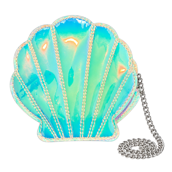 Capelli New York Shell Crossbody Bag Holographic Mermaid Purse Chain Strap