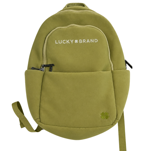 Lucky Brand Olive Green Neoprene School Casual Backpack Travel Bag