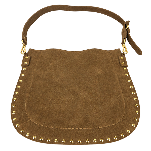 ANNA PAOLA Suede Studded Crossbody Bag Brown Boho Made in Italy