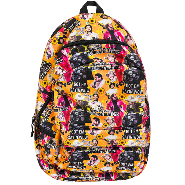 Post Malone Backpack All Over Print Congratulations Sunflower