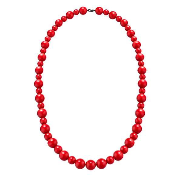 Vintage Red Chunky Beaded Necklace