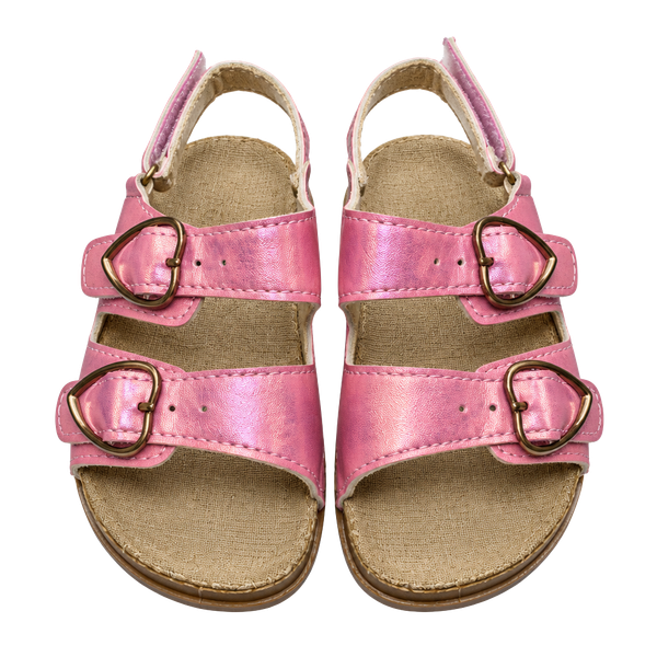 Okitts Sandals Size 7 Pink Heart Buckle Toddler Girls Shoes