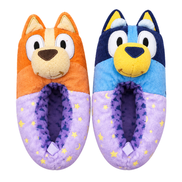 Ground Up Bluey And Bingo Slippers Size 5-6 Plush Character Slippers