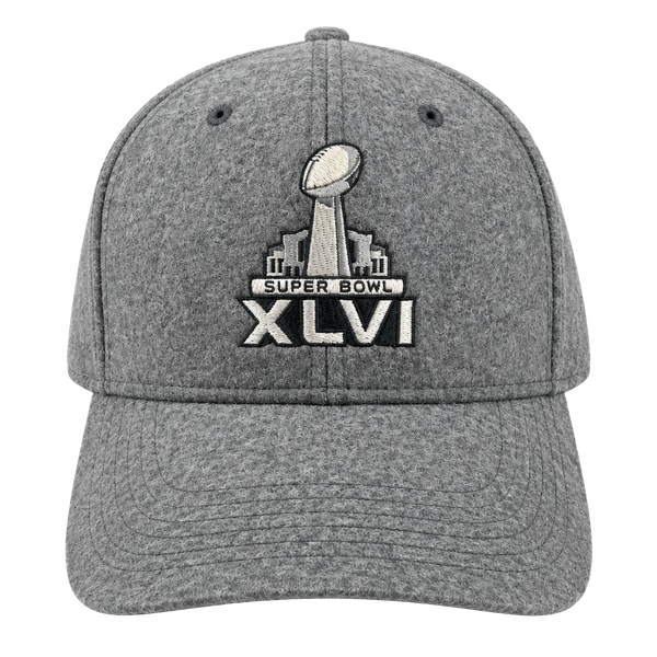NFL Super Bowl XLVI Wool Baseball Hat Cap Gray