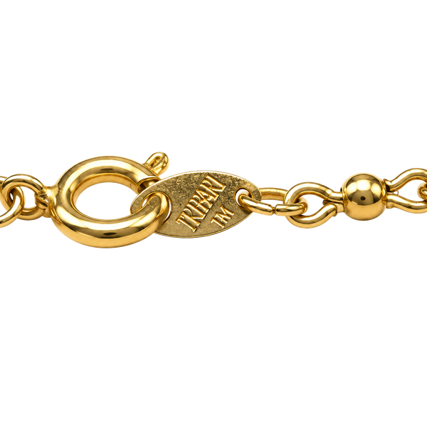 Trifari Gold Tone Filigree Leaf Link Chain Necklace