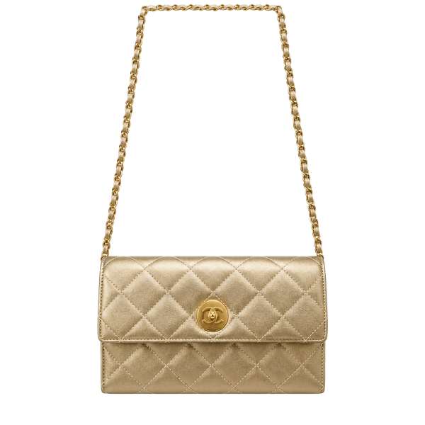 Kelly & Katie Chloe Convertible Crossbody Gold Quilted Clutch Bag