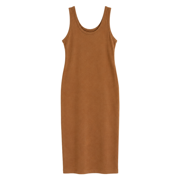 Goodtime USA Suede Tank Midi Dress Camel