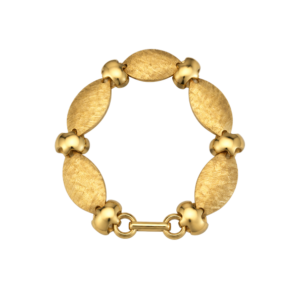 Vintage Goldtone Leaf Link Bracelet
