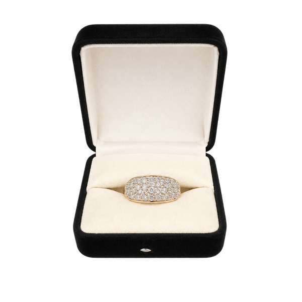 Vintage Yellow Gold Pave Diamond Dome Ring