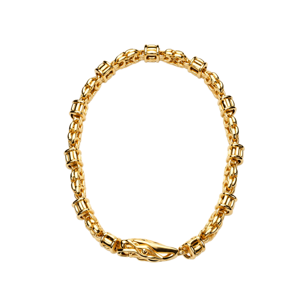 Vintage Gold Tone Link Bracelet with Blue Sapphire Stones