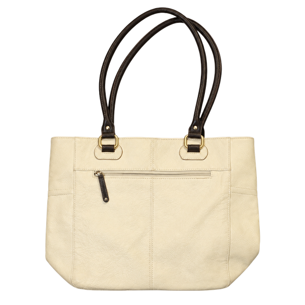 Tignanello Leather Tote Shopper Handbag Cream