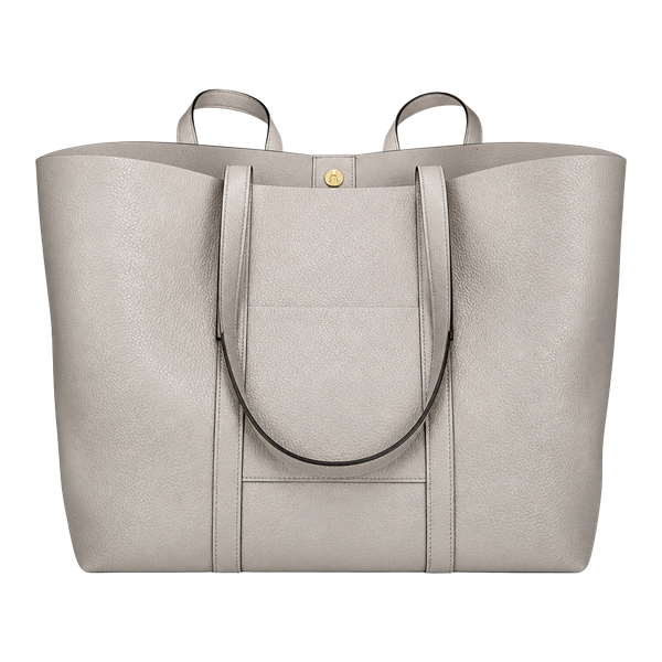 Cheval Firenze Italy Genuine Leather Large Tote Bag Gray NWT + Pouch