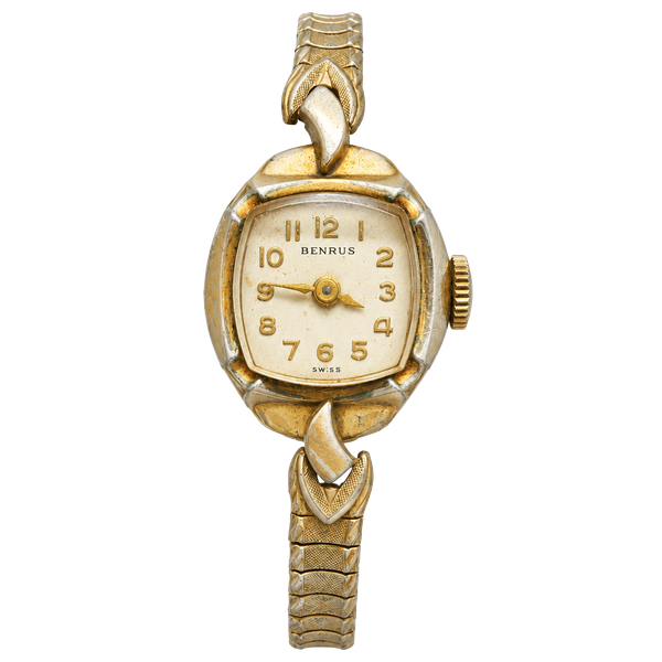 Benrus Vintage Ladies Mechanical Watch Gold Tone Swiss