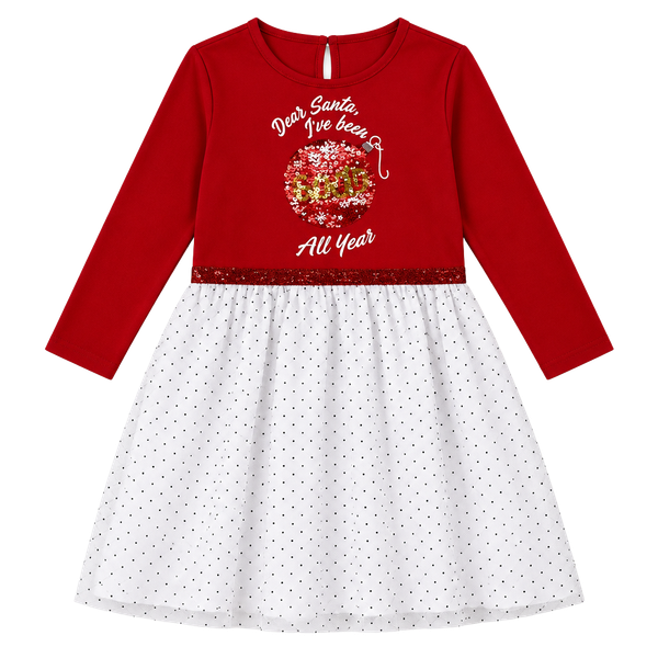 NEW Magical Season Red White Holiday Dress Child Size S 6/7 NWT