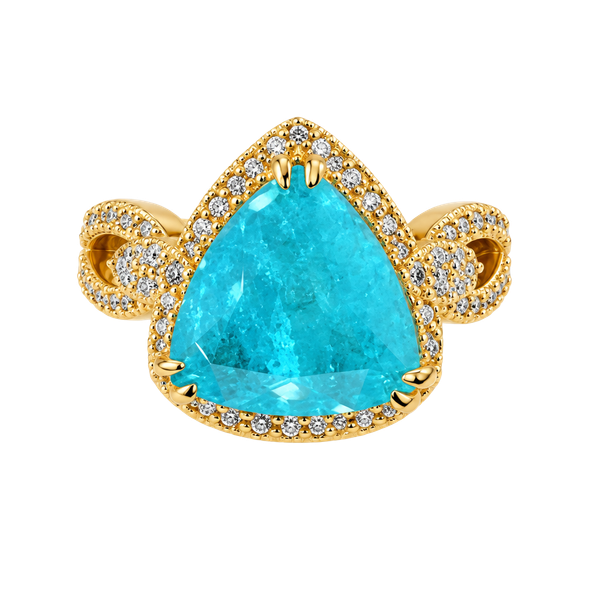 BP A Thrilling Passion Size 9 Lab Created Aqua Blue Quartz & Genuine Quartz Gold