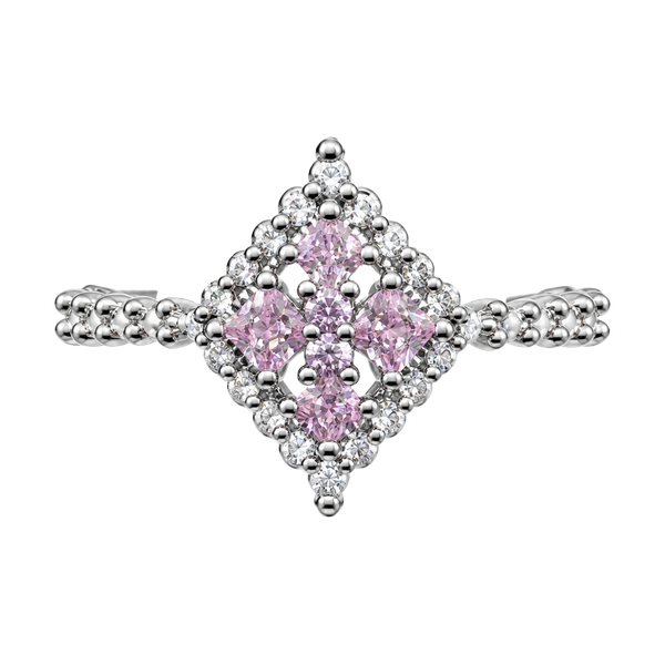 Bomb Party Kiss & Tell Pink Quartz CZ Size 7 Hematite