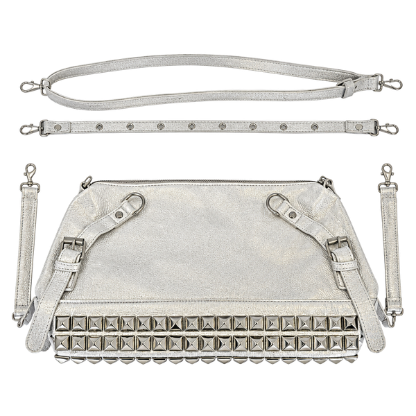 Silver Metallic Studded Bag