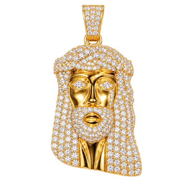 FrostNYC Gold Plated Jesus Head Pendant