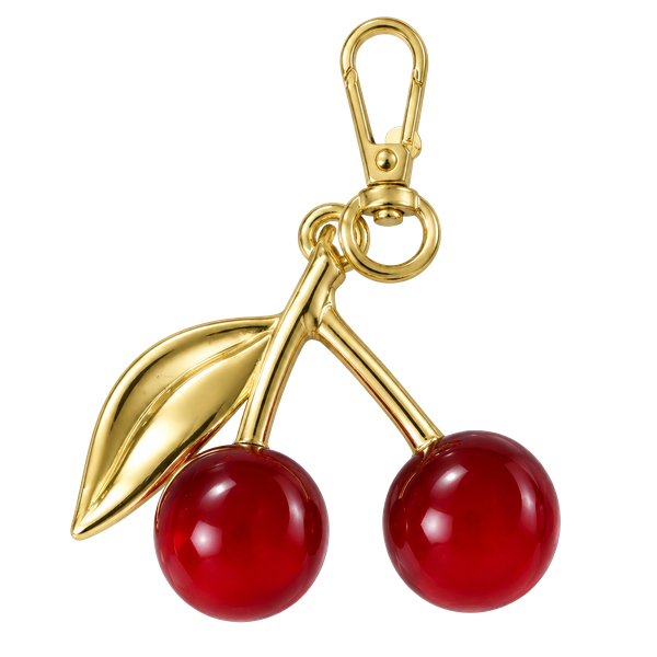 Unique Bargains Cherry Handbag Charm Gold Tone Red