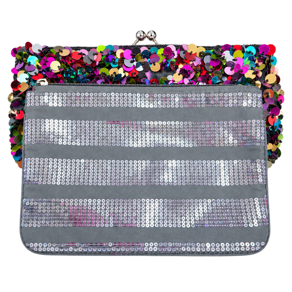 Bath & Body Works Silver Grey Sparkly Sequin Bag