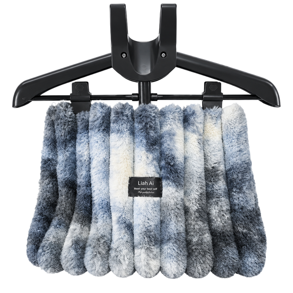 Liah Ai Faux Fur Handbag Blue Grey Tie Dye